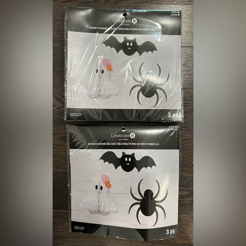 Celebrate It Halloween Honeycomb Décor Sets (2) New in packages